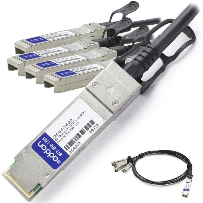 AddOn Arista Networks CAB-Q-S-1M Compatible TAA Compliant 40GBase-CU QSFP+ to 4xSFP+ Direct Attach Cable (Passive Twinax, 1m) AddOn