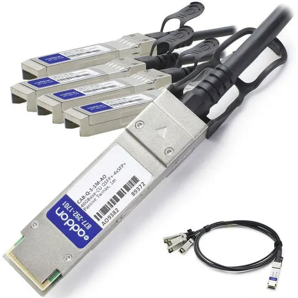 AddOn Arista Networks CAB-Q-S-1M Compatible TAA Compliant 40GBase-CU QSFP+ to 4xSFP+ Direct Attach Cable (Passive Twinax, 1m) AddOn