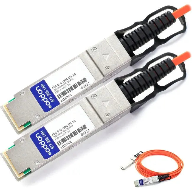 AddOn Arista Networks Compatible TAA Compliant 100GBase-AOC QSFP28 to QSFP28 Active Optical Cable (850nm, MMF, 5m) AddOn