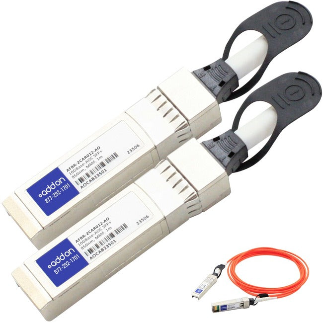 AddOn Avago AFBR-2CAR01Z Compatible TAA Compliant 10GBase-AOC SFP+ to SFP+ Direct Attach Cable (850nm, MMF, 1m) AddOn