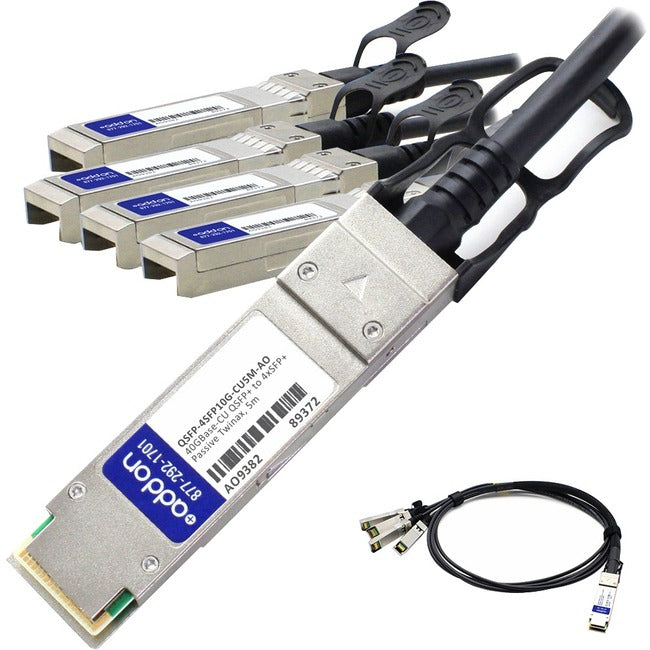 AddOn Cisco QSFP-4SFP10G-CU5M Compatible TAA Compliant 40GBase-CU QSFP+ to 4xSFP+ Direct Attach Cable (Passive Twinax, 5m) AddOn