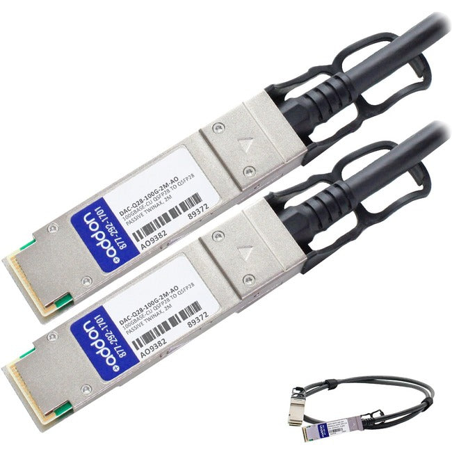 AddOn Dell DAC-Q28-100G-2M Compatible TAA Compliant 100GBase-CU QSFP28 to QSFP28 Direct Attach Cable (Passive Twinax, 2m) AddOn