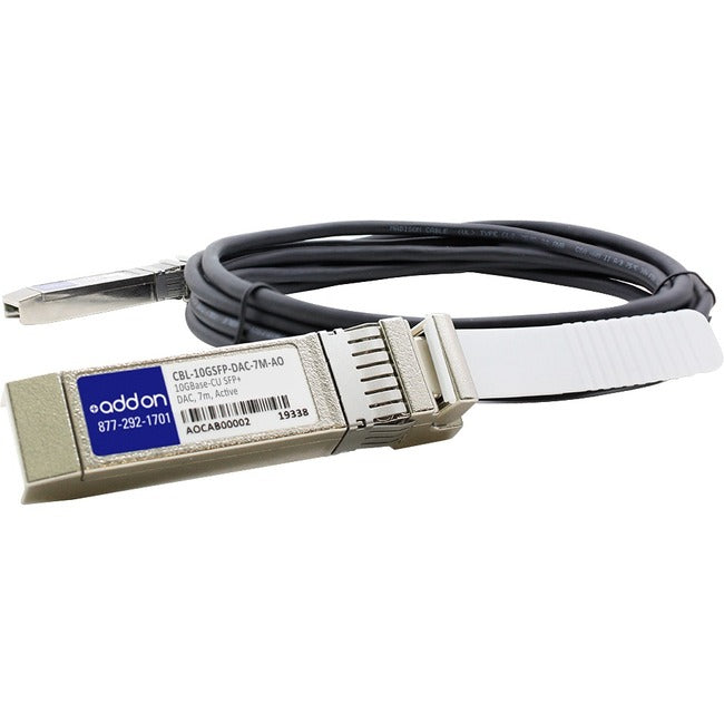 AddOn Dell Force10 CBL-10GSFP-DAC-7M Compatible TAA Compliant 10GBase-CU SFP+ to SFP+ Direct Attach Cable (Active Twinax, 7m) AddOn