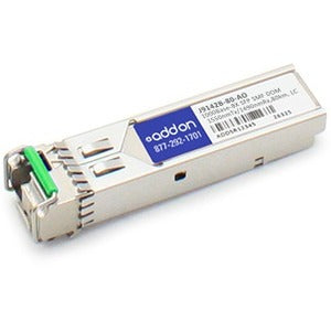 AddOn HP J9142B Compatible TAA Compliant 1000Base-BX SFP Transceiver (SMF, 1550nmTx/1490nmRx, 80km, LC, DOM) AddOn