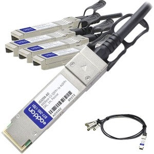 AddOn HP JG329A Compatible TAA Compliant 40GBase-CU QSFP+ to 4xSFP+ Direct Attach Cable (Passive Twinax, 1m) AddOn