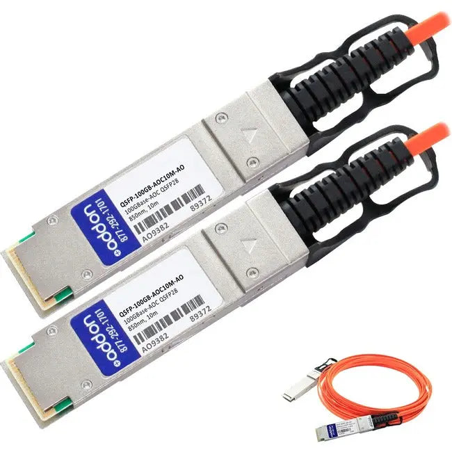 AddOn MSA and TAA Compliant 100GBase-AOC QSFP28 to QSFP28 Direct Attach Cable (850nm, MMF, 10m) AddOn