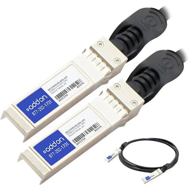AddOn Mellanox MC3309130-003 Compatible TAA Compliant 10GBase-CU SFP+ to SFP+ Direct Attach Cable (Passive Twinax, 3m) AddOn
