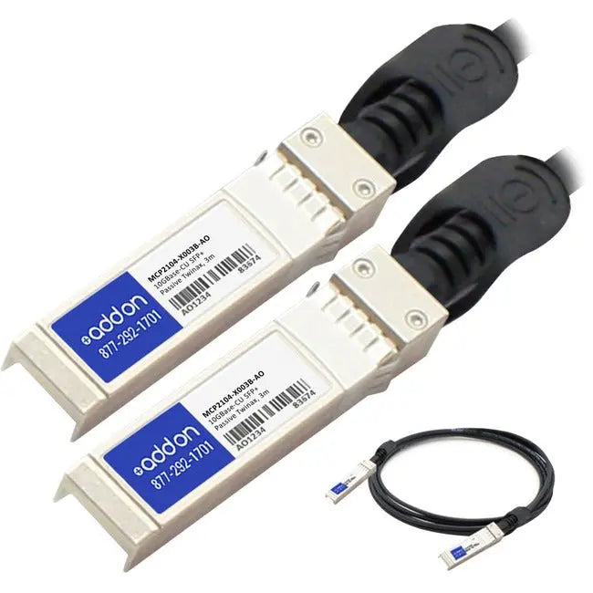 AddOn Mellanox MCP2104-X003B Compatible TAA Compliant 10GBase-CU SFP+ to SFP+ Direct Attach Cable (Passive Twinax, 3m) AddOn