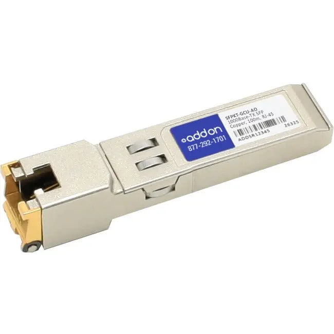 AddOn NetOptics SFPKT-GCU Compatible TAA Compliant 10/100/1000Base-TX SFP Transceiver (Copper, 100m, RJ-45) AddOn