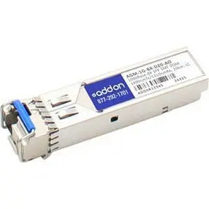 AddOn Netgear Compatible TAA Compliant 1000Base-BX SFP Transceiver (SMF, 1490nmTx/1310nmRx, 20km, LC, DOM) AddOn