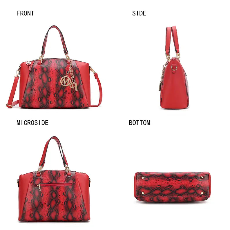 Addison Snake Embossed Women's Tote Bag with matching Wristlet MKF Colletion by Mia K.