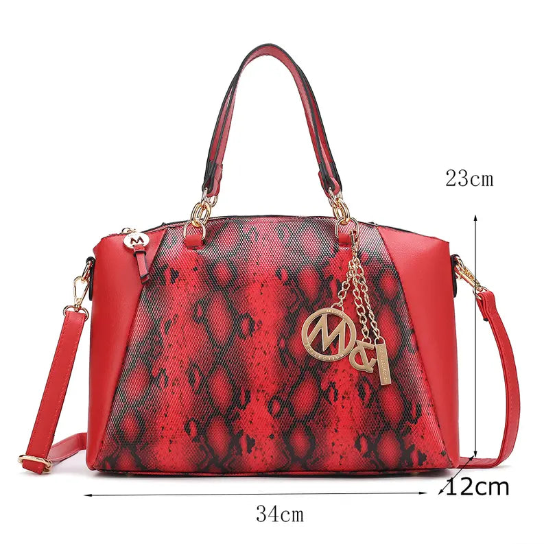 Addison Snake Embossed Women's Tote Bag with matching Wristlet MKF Colletion by Mia K.