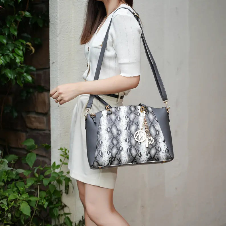 Addison Snake Embossed Women's Tote Bag with matching Wristlet MKF Colletion by Mia K.