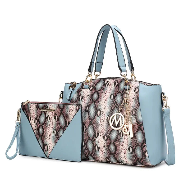 Addison Snake Embossed Women's Tote Bag with matching Wristlet MKF Colletion by Mia K.