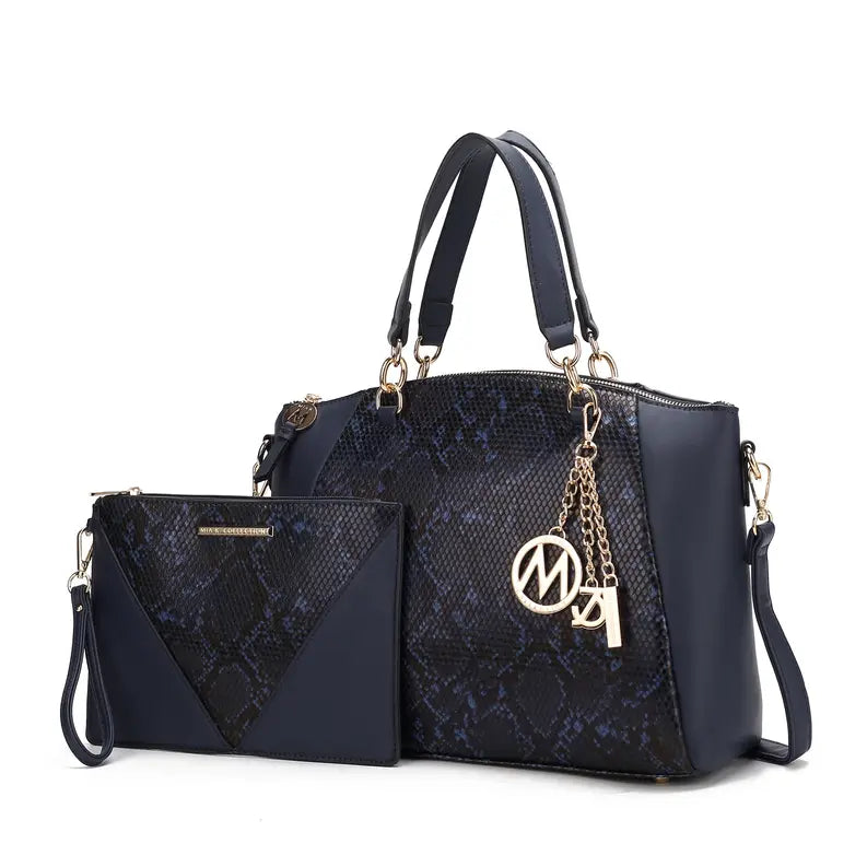 Addison Snake Embossed Women's Tote Bag with matching Wristlet MKF Colletion by Mia K.
