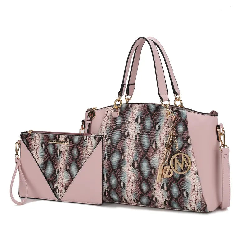 Addison Snake Embossed Women's Tote Bag with matching Wristlet MKF Colletion by Mia K.