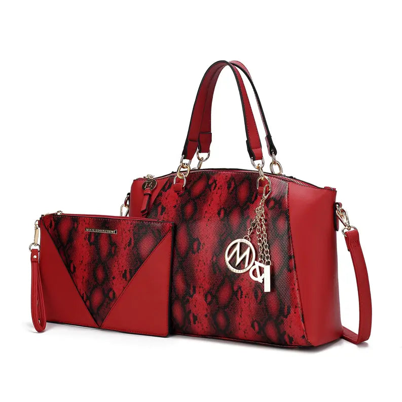 Addison Snake Embossed Women's Tote Bag with matching Wristlet MKF Colletion by Mia K.