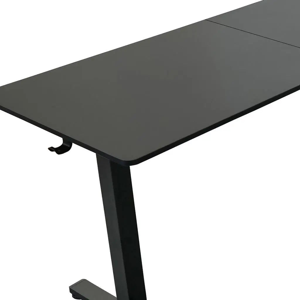 Adjustable Black Wood and Stainless Steel L Shape Standing Desk Homeroots Office