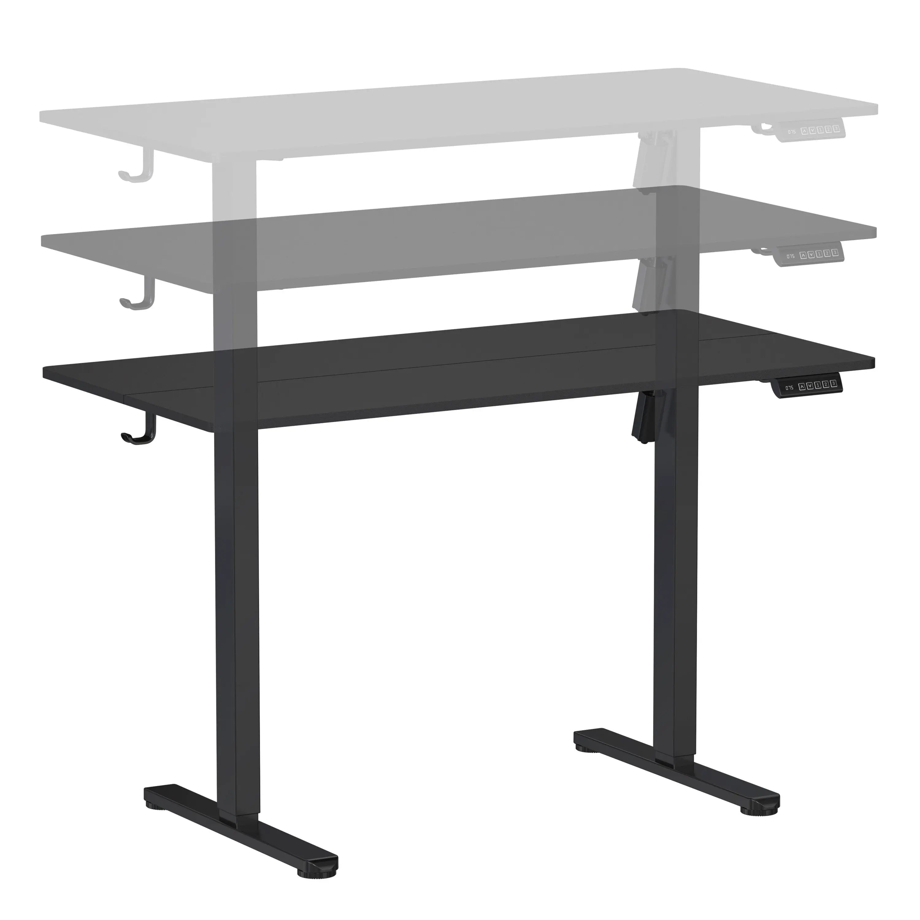 Adjustable Black Wood and Stainless Steel Standing Desk Homeroots