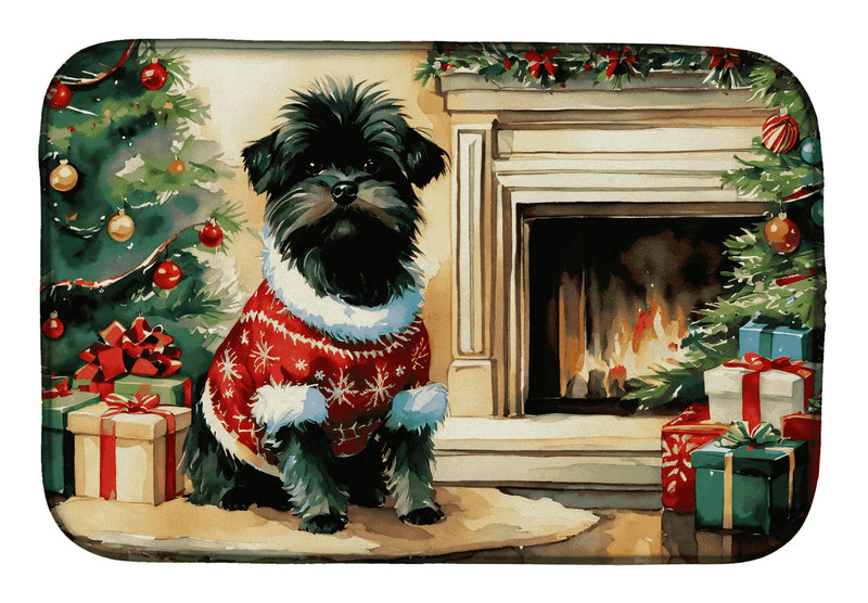 Affenpinscher Cozy Christmas Dish Drying Mat Caroline's Treasures