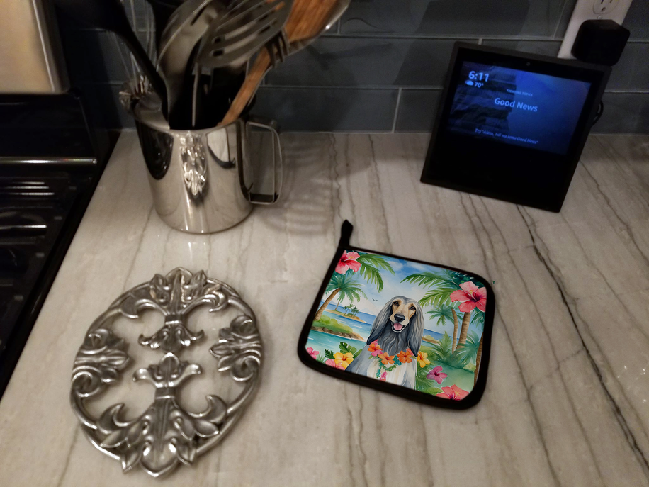 Affenpinscher Luau Pair of Pot Holders Caroline's Treasures