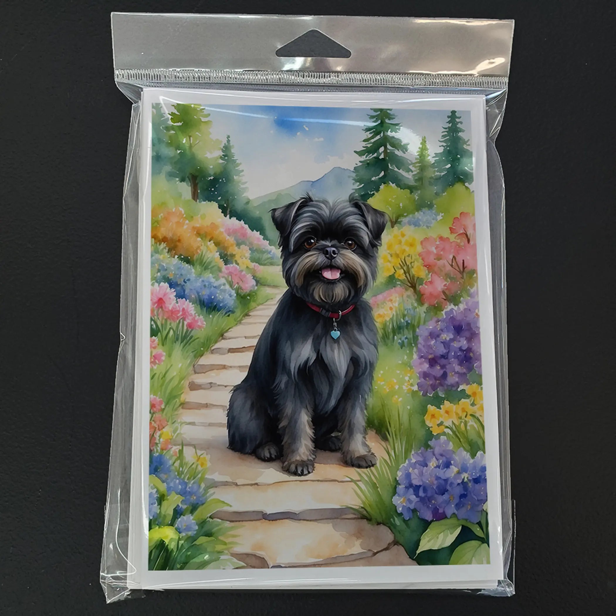 Affenpinscher Spring Garden Greeting Cards Pack of 8 Caroline's Treasures