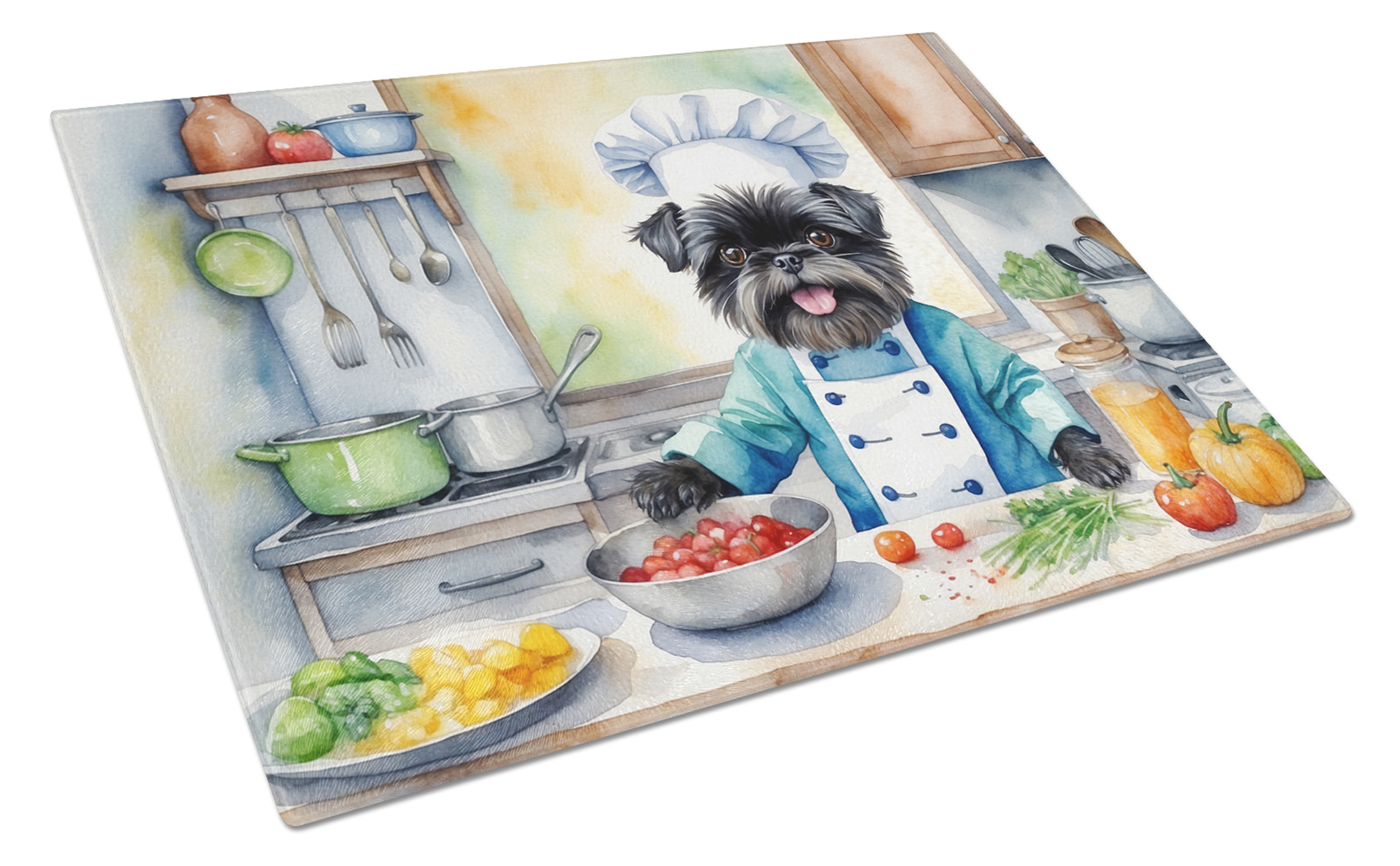 Affenpinscher The Chef Glass Cutting Board Caroline's Treasures