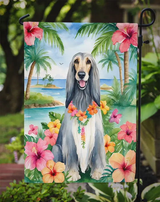 Afghan Hound Luau Garden Flag Caroline's Treasures