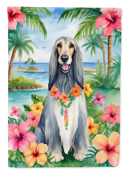 Afghan Hound Luau Garden Flag Caroline's Treasures