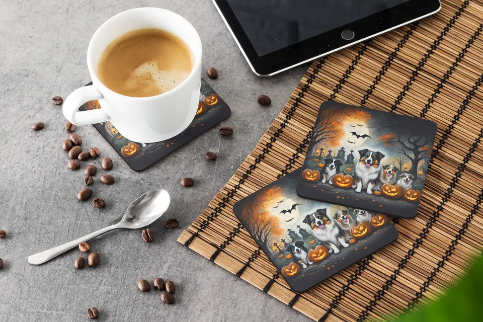 Afghan Hound Spooky Halloween Foam Coasters Caroline's Treasures