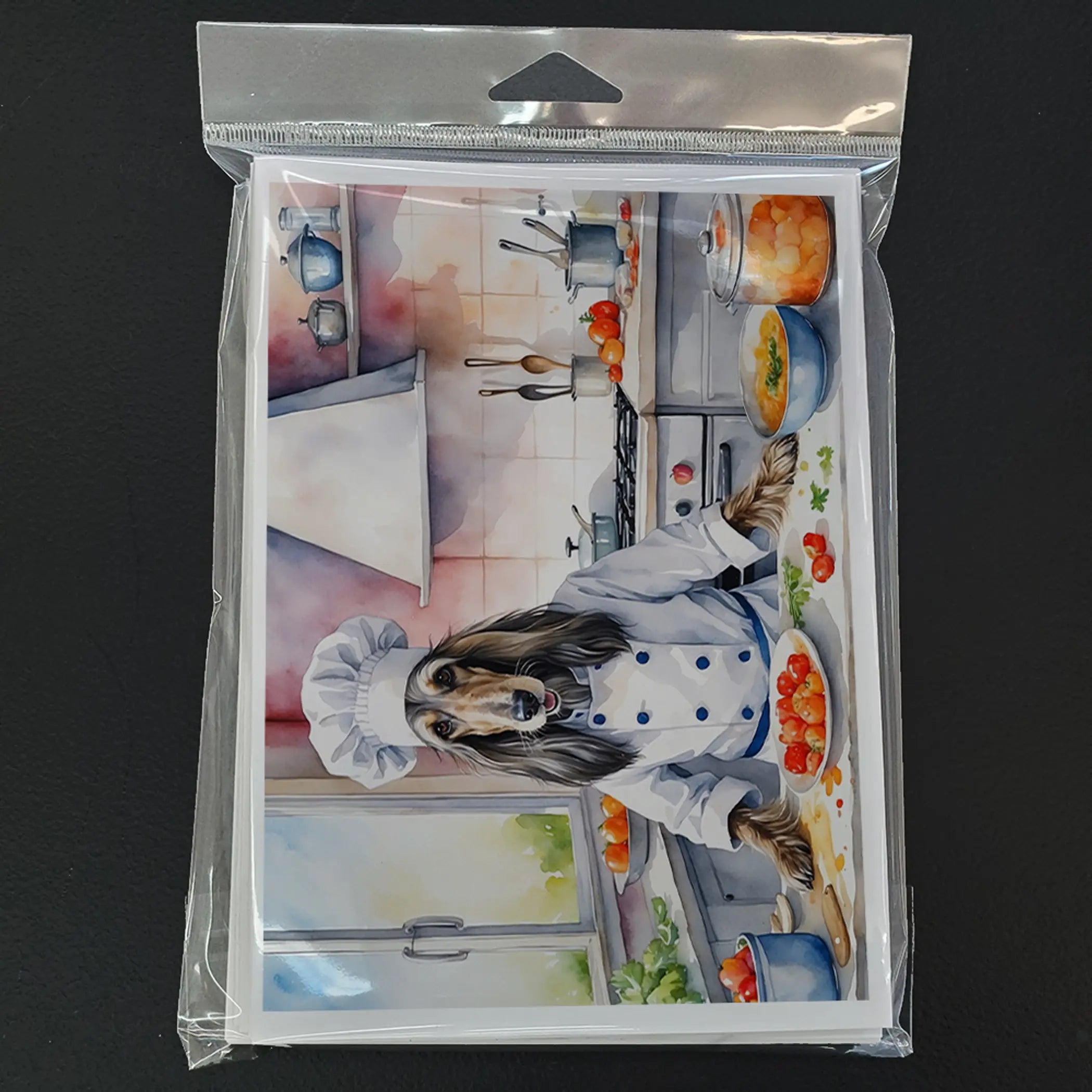 Afghan Hound The Chef Greeting Cards Pack of 8 Caroline's Treasures