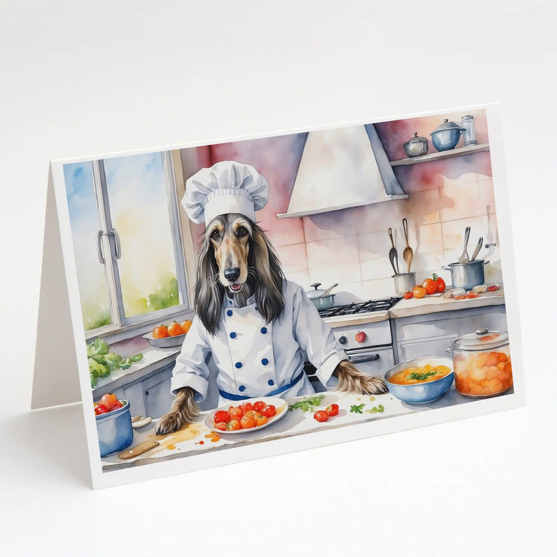 Afghan Hound The Chef Greeting Cards Pack of 8 Caroline's Treasures
