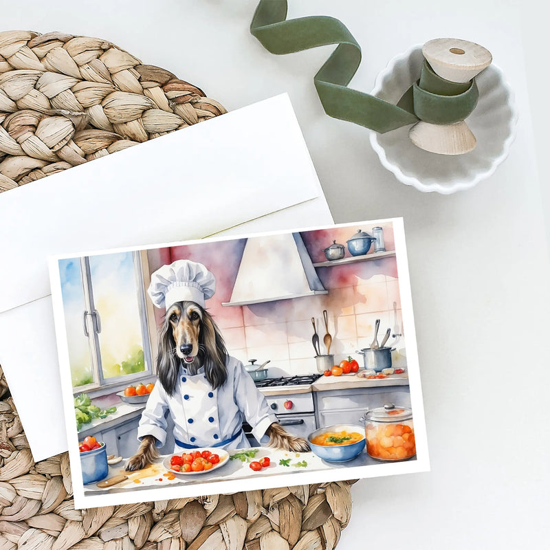 Afghan Hound The Chef Greeting Cards Pack of 8 Caroline's Treasures