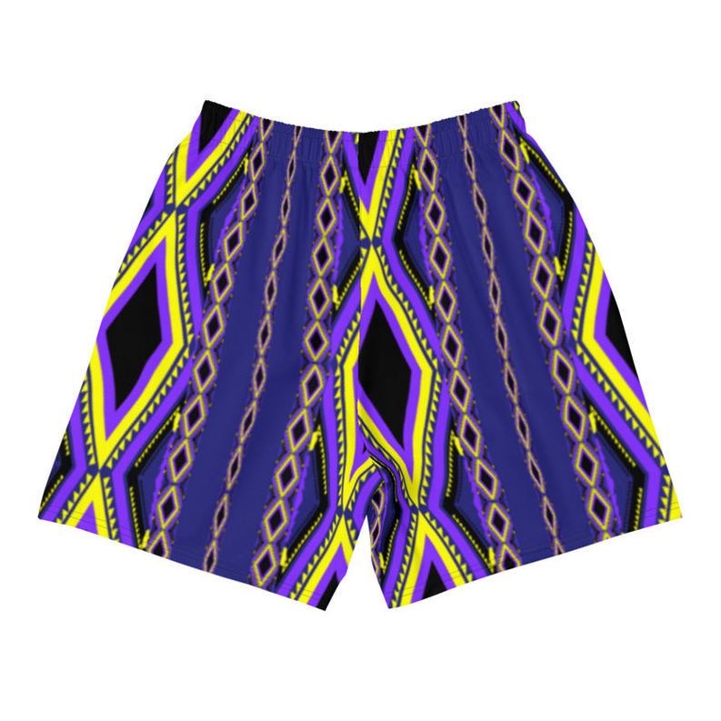 African Purple Print Athleisure Men's Recycled Athletic Shorts Adirelounge