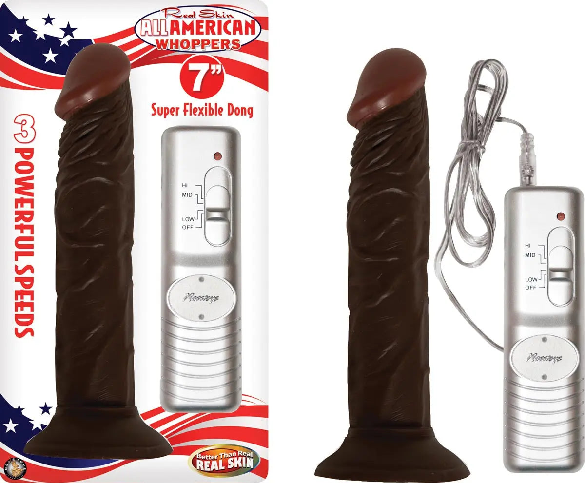 Afro American Whopper Vibrating Brown Nasstoys
