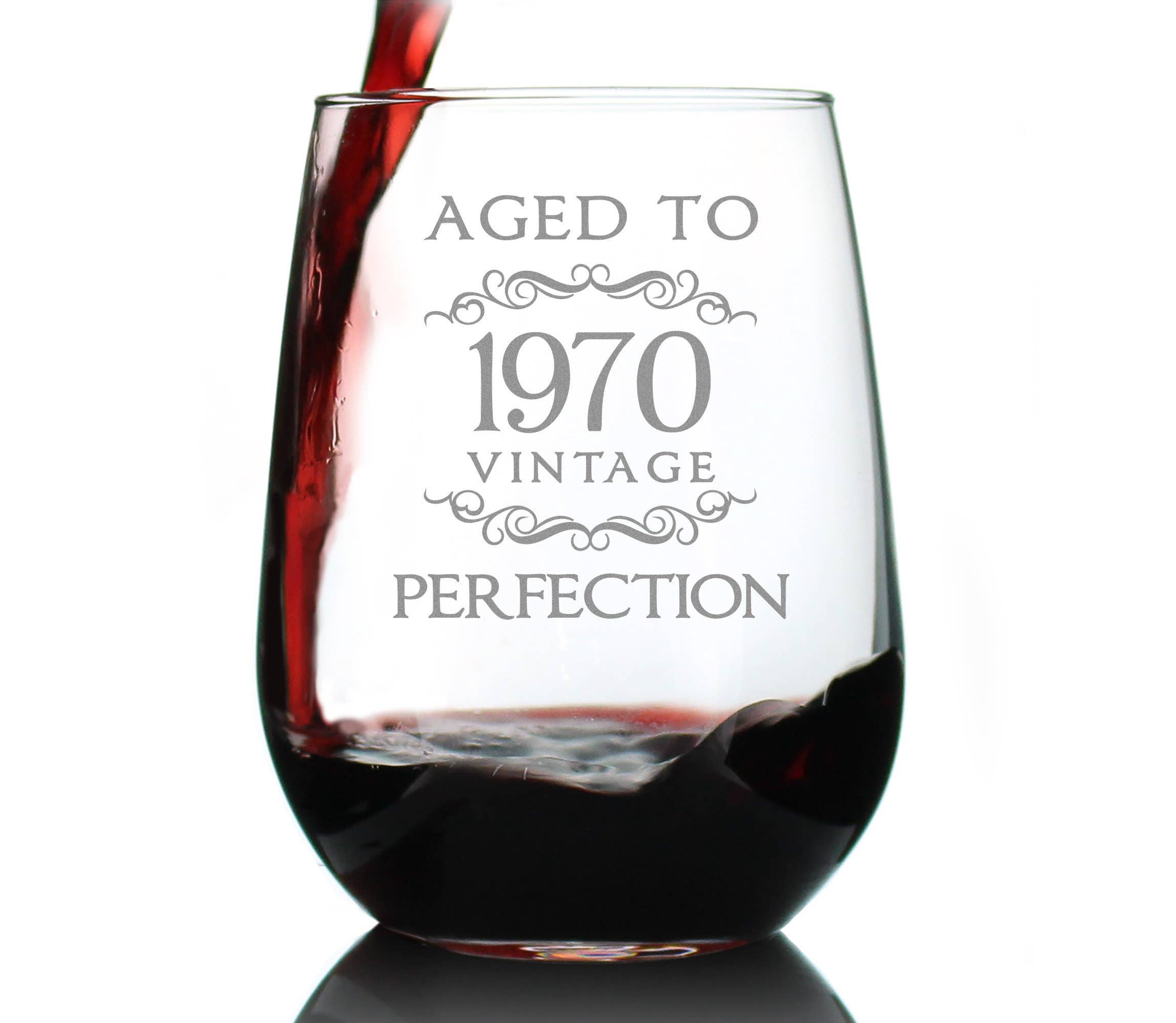 Aged to Perfection 70 Stemless Wine Glass 54th Birthday Gift Bevvee