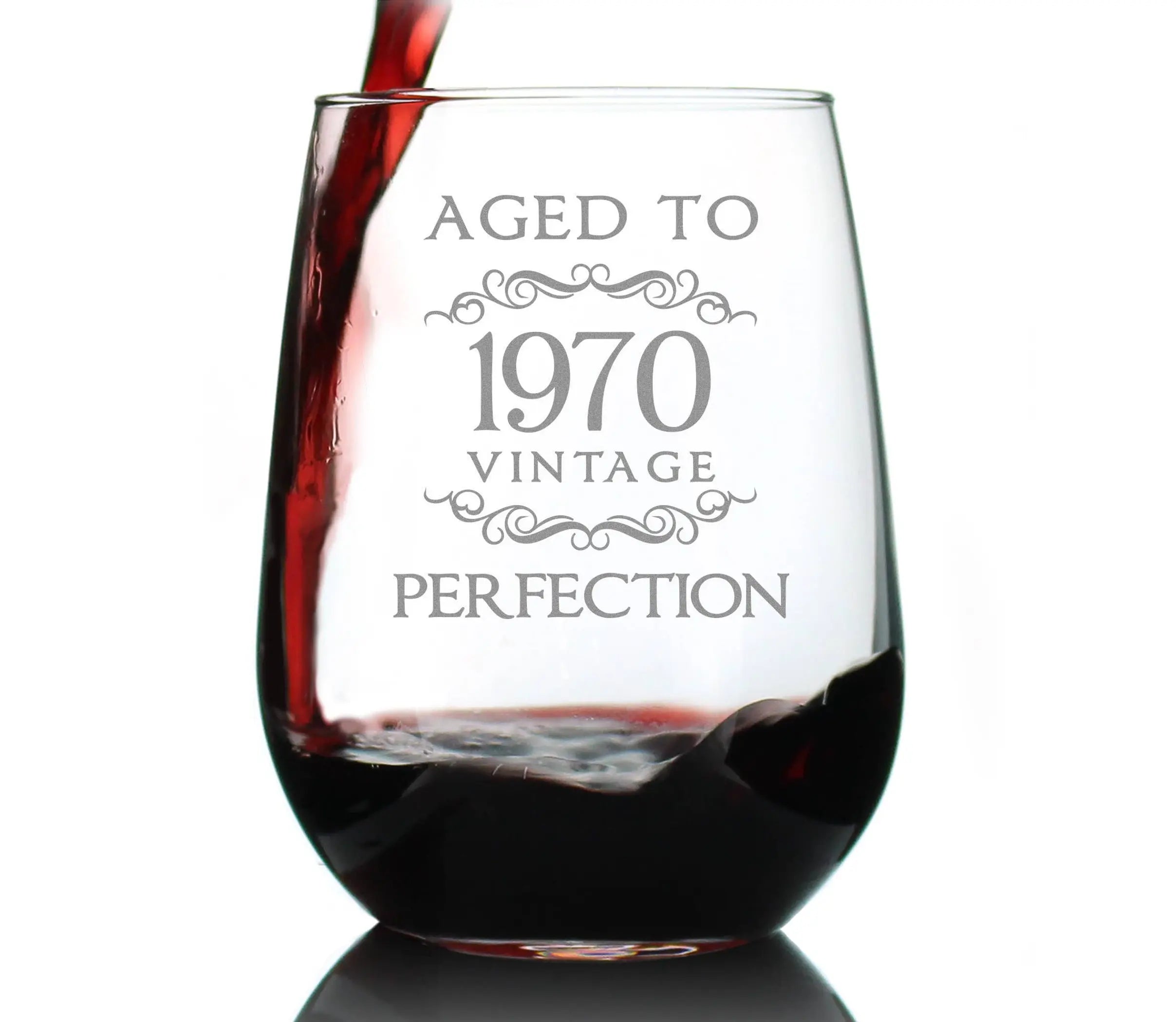 Aged to Perfection 70 Stemless Wine Glass 54th Birthday Gift Bevvee