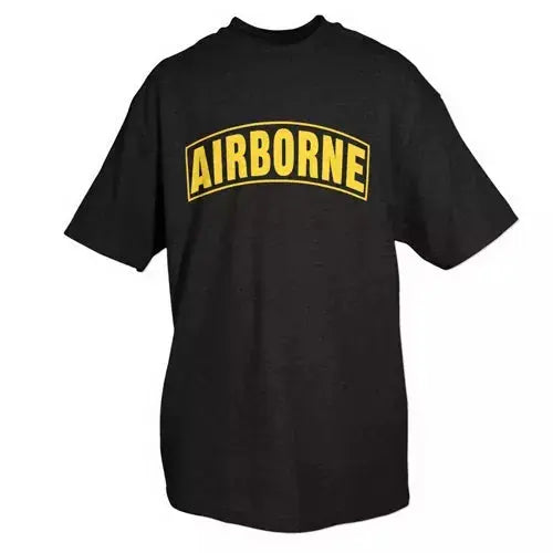 Airborne T-Shirt, Black/Yellow Imprint Fox Outdoor