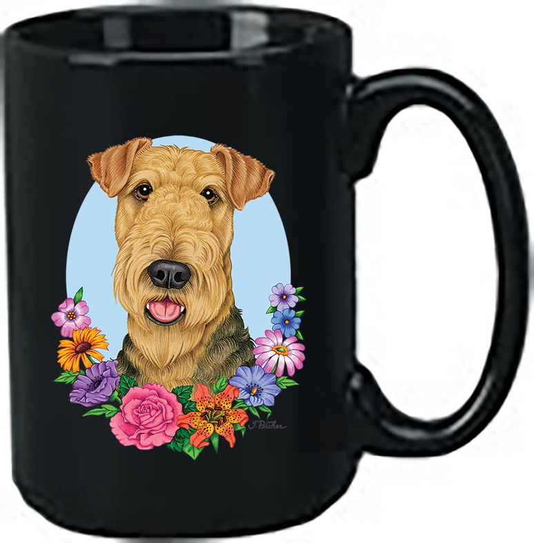 Airedale - Best of Breed Ceramic 15oz Coffee Black Mug Best of Breed