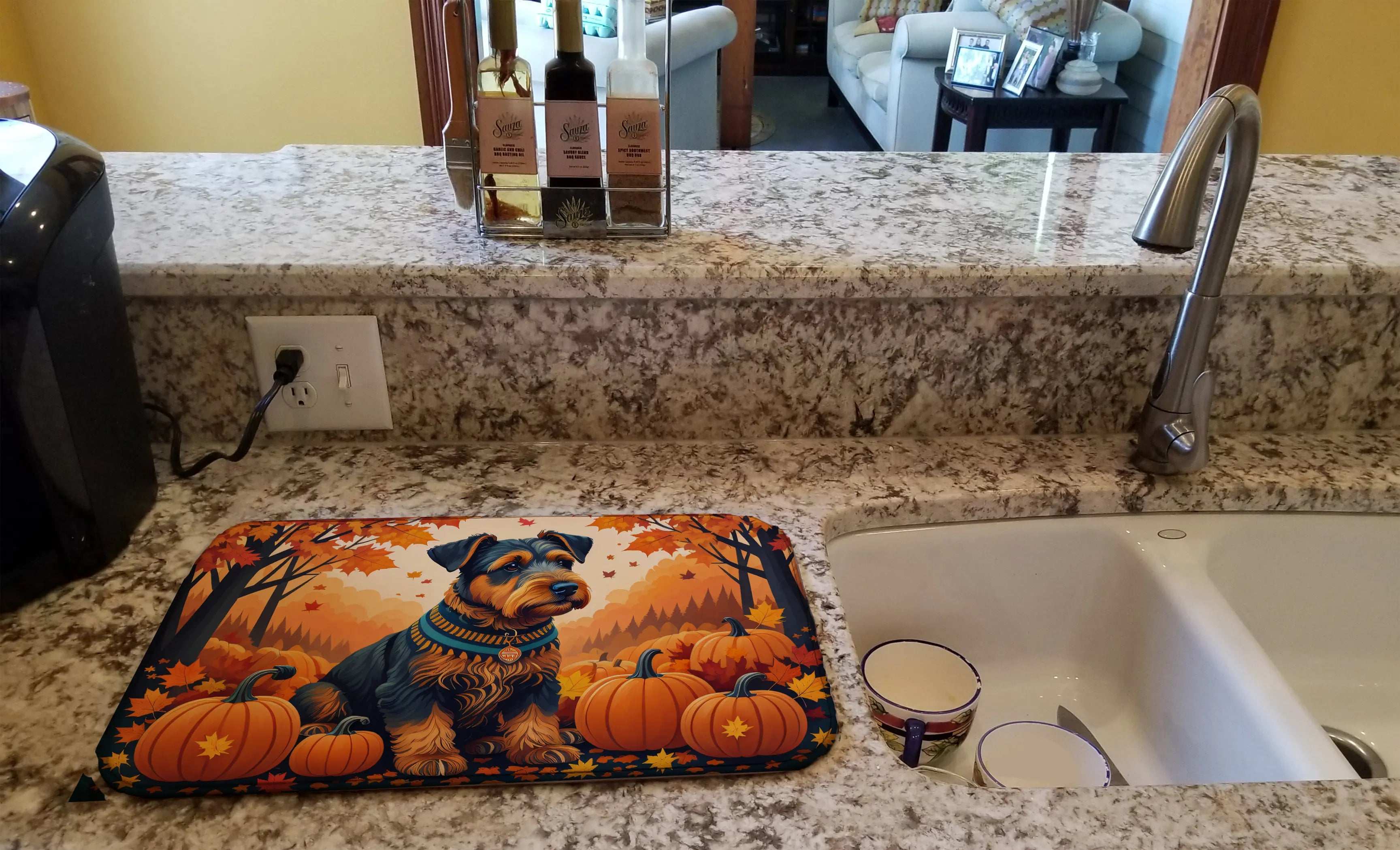 Airedale Terrier Fall Dish Drying Mat Caroline's Treasures