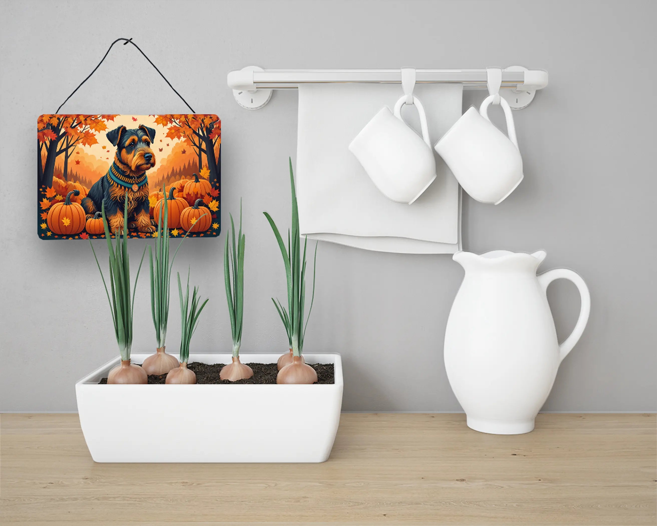 Airedale Terrier Fall Wall or Door Hanging Prints Caroline's Treasures