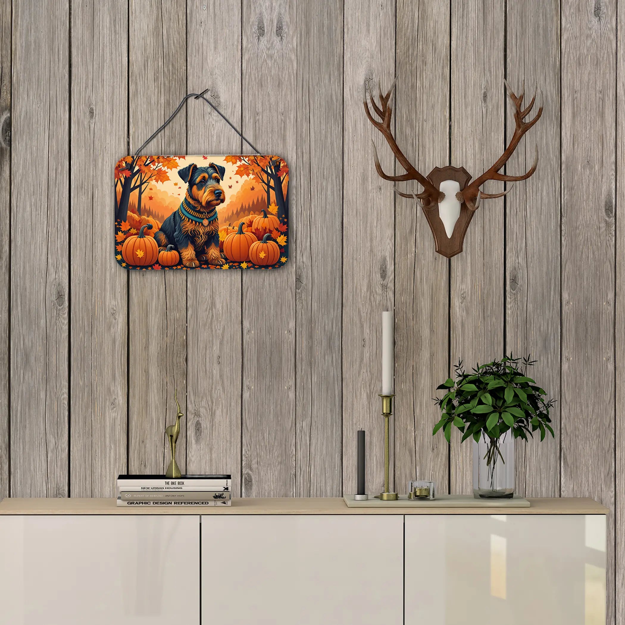 Airedale Terrier Fall Wall or Door Hanging Prints Caroline's Treasures