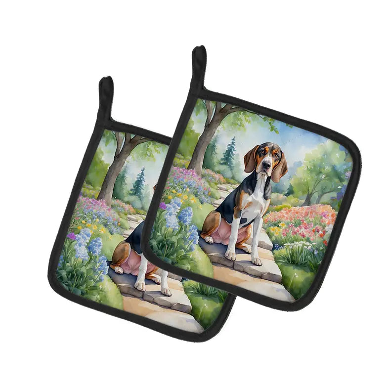 Airedale Terrier Spring Garden Pair of Pot Holders Caroline's Treasures