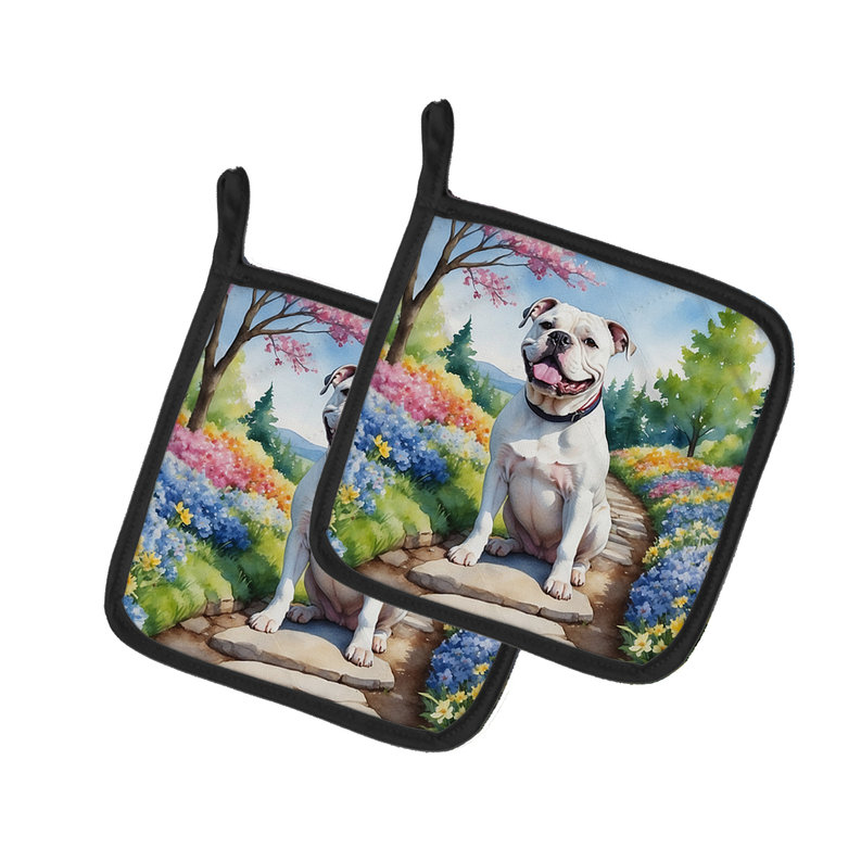 Airedale Terrier Spring Garden Pair of Pot Holders Caroline's Treasures
