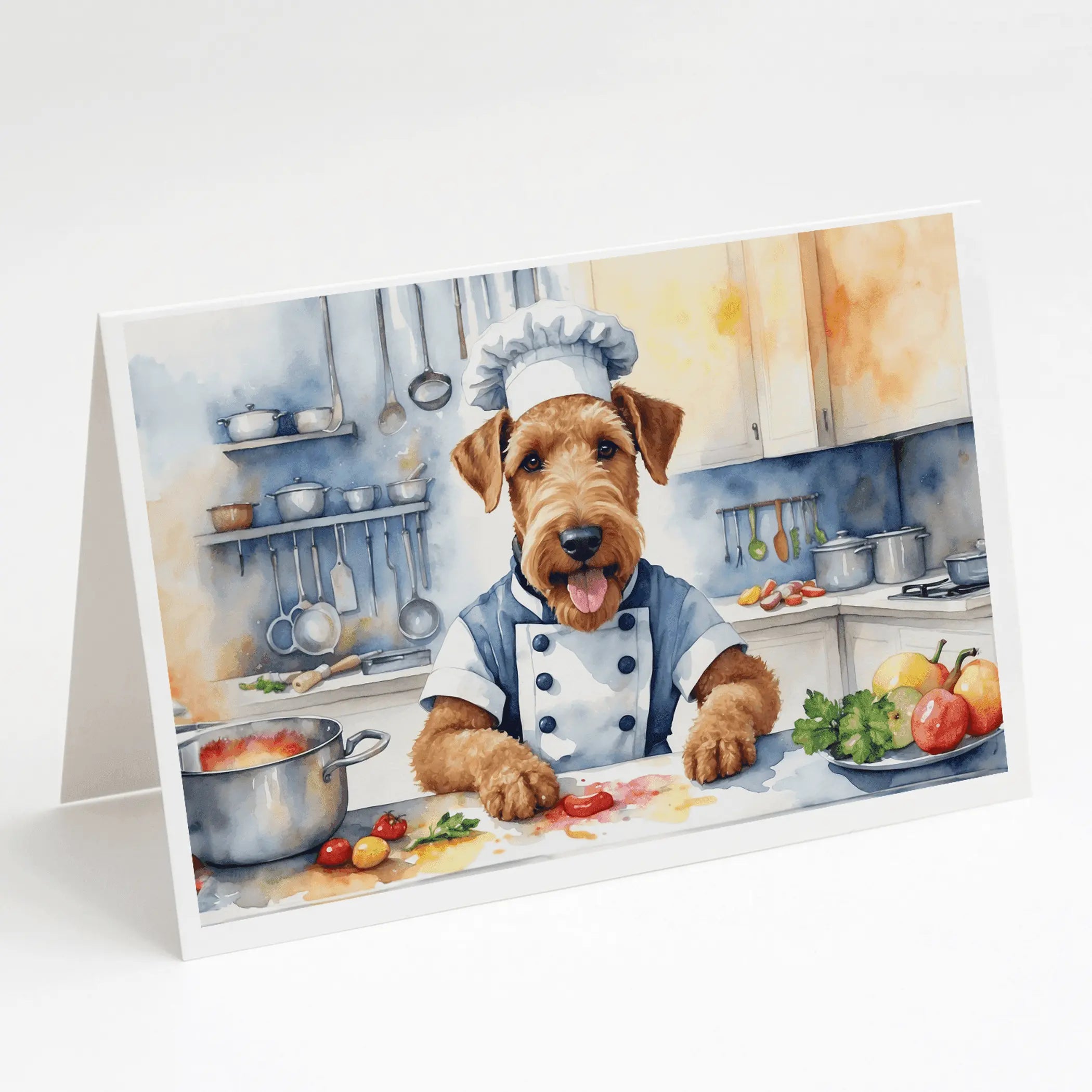 Airedale Terrier The Chef Greeting Cards Pack of 8 Caroline's Treasures