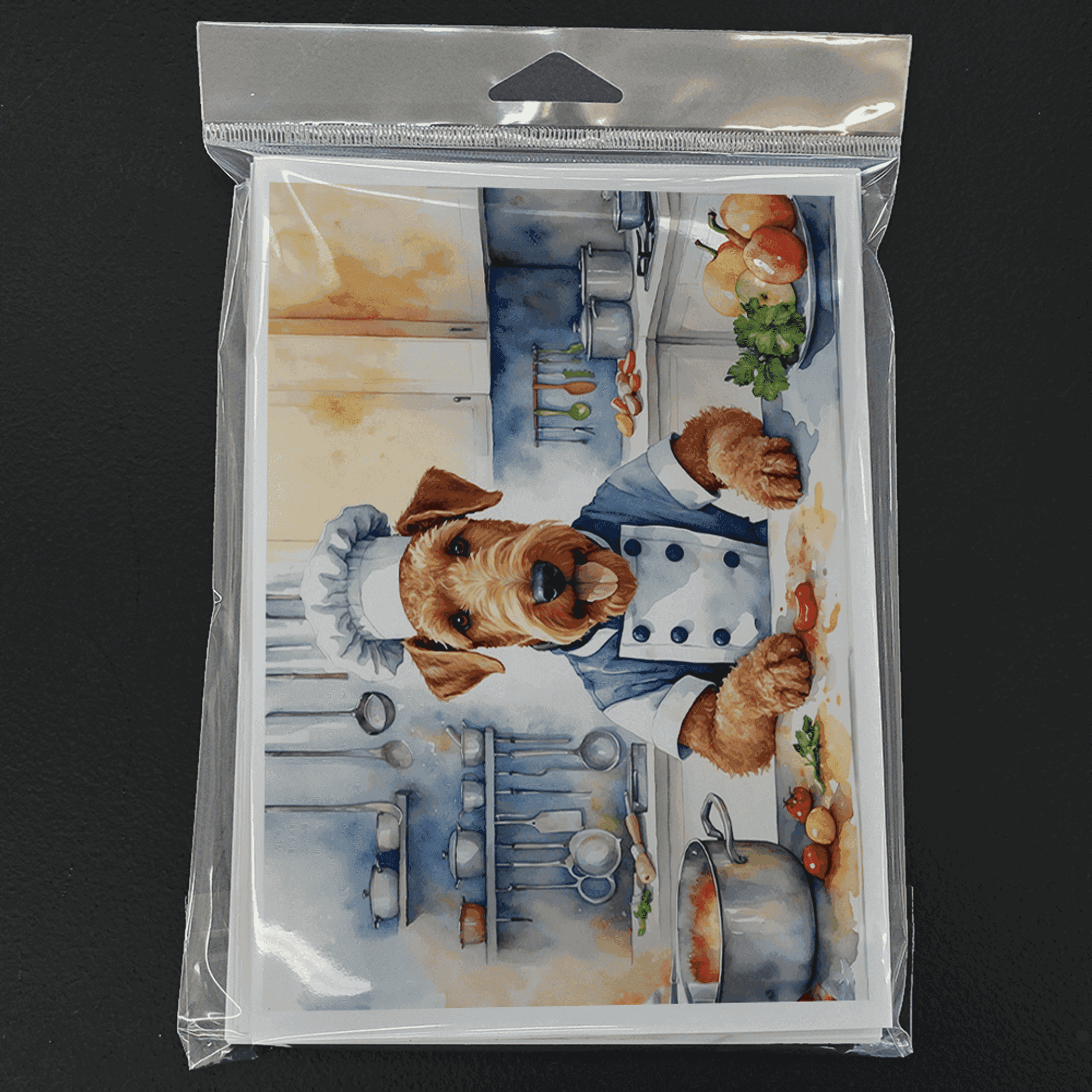 Airedale Terrier The Chef Greeting Cards Pack of 8 Caroline's Treasures
