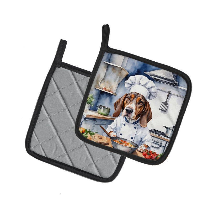 Airedale Terrier The Chef Pair of Pot Holders Caroline's Treasures