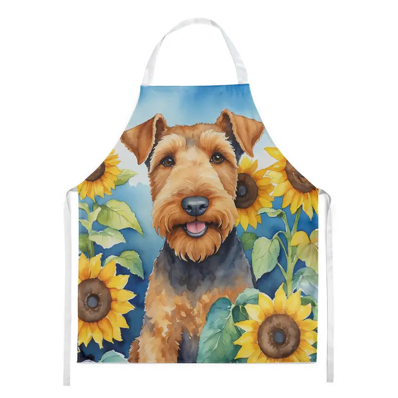 Airedale Terrier in Sunflowers Apron Caroline's Treasures
