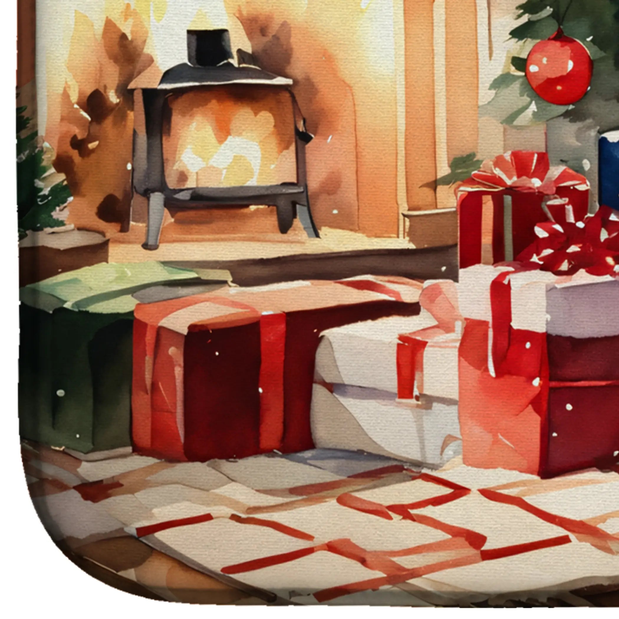 Akita Cozy Christmas Dish Drying Mat Caroline's Treasures