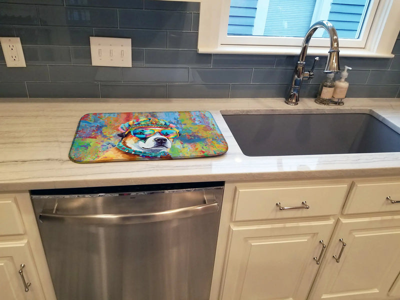 Akita Hippie Dawg Dish Drying Mat Caroline's Treasures